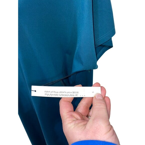 NWT Susana Monaco Teal Drop Shoulder Turtleneck Dress S Retail $83 - Picture 3 of 6